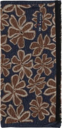 Kiton Sjaal met bloemenprint en franjes - unisex - Accessoires - Veelkleurig - Maat: ONE Size Zijde