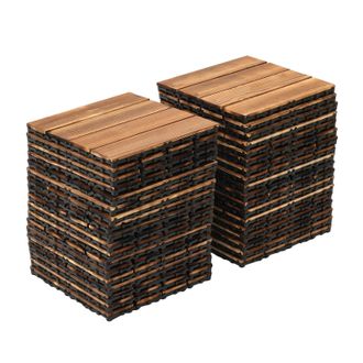 OEM Baldosas De Madera Entrelazadas, Impermeables, Antideslizantes, Marrones