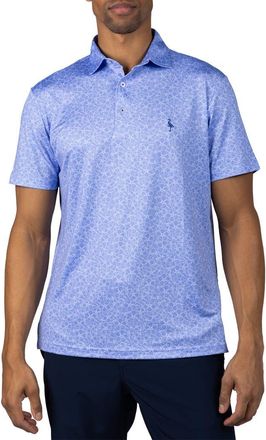 Tailorbyrd Floral Performance Polo in Blue at Nordstrom Rack, Size Xxx-Large