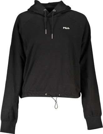 Fila Womens Cropped Hoodie Black Cotton - Size X-Large