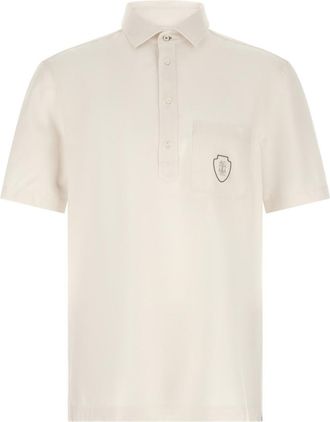 Brunello Cucinelli Off White Shirt Collar Polo