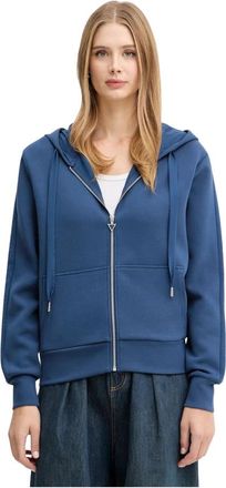 Guess Zip-through Hoodie - Dames - Vesten met rits - Blauw - S - Polyester - Hoodies & sweatvesten