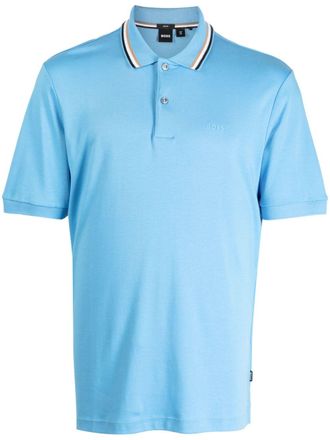 BOSS Penrose cotton polo shirt - Blue