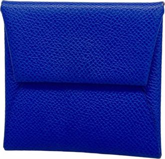 Herm&egrave;s Blue Royal Epsom Leather Coin Purse/Coin Case (Pre-Owned)