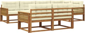 vidaXL Conjunto De Sof&aacute;s De Exterior 8 Uds. Natural Y Crema Vidaxl