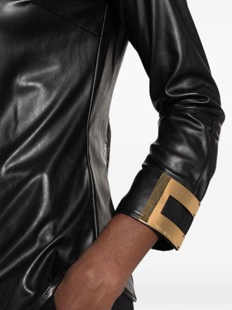 Elisabetta Franchi Faux Leather Shirt - Black