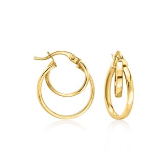 Ross-Simons 10kt Yellow Gold Double-Hoop Earrings