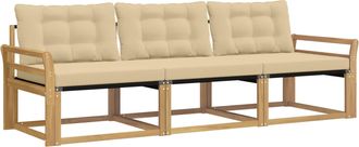 vidaXL Conjunto De Sof&aacute;s De Exterior 3 Uds. Y Beige Vidaxl