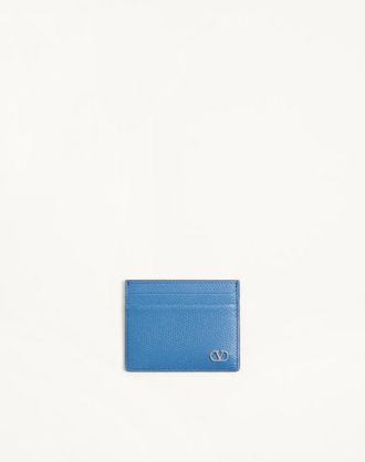 Valentino Garavani Portacarte Valentino Garavani VLogo Signature In Vitello Granato Uomo CELESTE UNI
