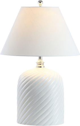 Jonathan Y Designs Serge Swirl 28.5 Ceramic Bohemian Glam LED Table Lamp, White at Nordstrom