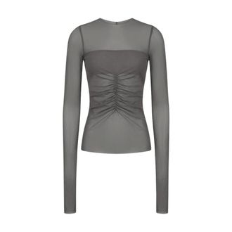 Rick Owens Dames, Blouses & Shirts, Grijs, Maat: S Leer