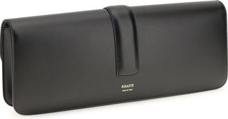 Khaite Womens Clutch Blake Black Box Calf Leather Bags