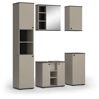 Vicco Conjunto De Muebles De Ba&ntilde;o Joli, Gris, 5 Partes