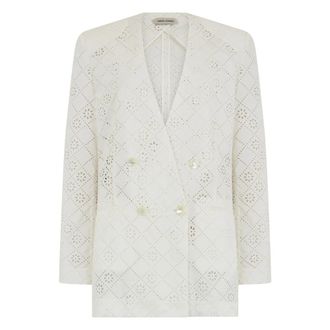 Alberta Ferretti Alberta Ferretti, Blazers, female, White, Size: S Double-Breasted Blazer