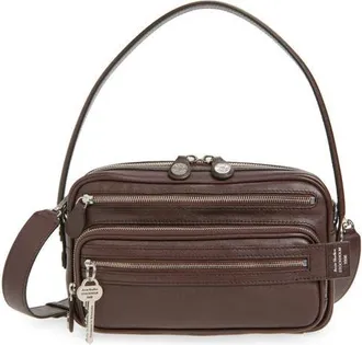 Acne Studios Small Camero Leather Shoulder Bag in Chocolate Brown at Nordstrom
