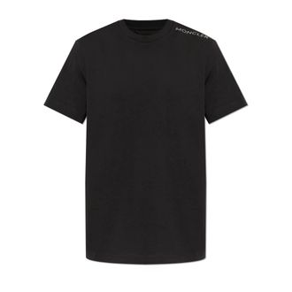 Moncler Tops, Heren, Zwart, XL, Katoen, Logo T-shirt