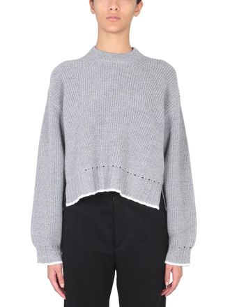 Proenza Schouler Wool Jersey Turn-Neck Sweater - Gray