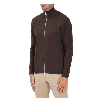 Selected Cardigan met rits - Heren - Truien - Bruin - Maat: 2XL Katoen