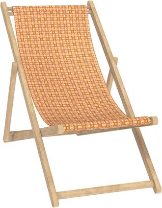 Vent de Boh&egrave;me Silla plegable de eucalipto con estampado gr&aacute;fico naranja