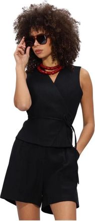 Notre-V Dames, Blouses & Shirts, Zwart, Maat: 2XL Katoen