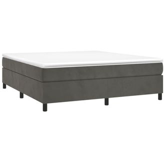 vidaXL Cama Box Spring Con Colch&oacute;n Terciopelo Gris Oscuro 200x200 Cm Vidaxl