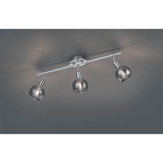 Reality Foco De Techo Brest Cromo 3 Vidrios Ahumados Trio Lighting