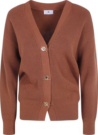 Elisabetta Franchi Sweater Button Detail Tricot Cardigan