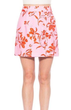 Alexia Admor Cyrus Double Breasted Miniskirt in Pink Floral at Nordstrom Rack, Size 10