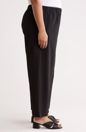 Eileen Fisher Ankle Wide Leg Pants in Black at Nordstrom, Size 1X
