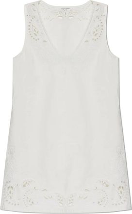 Rag & Bone Kleedjes, Dames, Wit, L, Katoen, Mouwloze jurk
