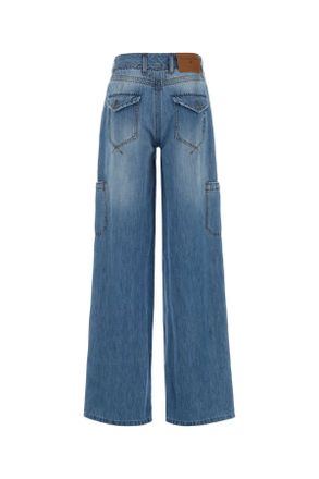 Ermanno Scervino Womens Denim Cargo Jeans Exterior: Cotton Linen