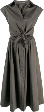 Lorena Antoniazzi Lace-Up Midi Cotton Dress