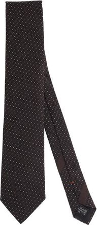 Ermenegildo Zegna Micro Dessin Stropdas - Heren - Stropdassen - Bruin - ONE Size - Polyester - Accessoires