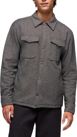 Prana Happy Camp Flannel Snap-Up Shirt Jacket in Shadow Heather at Nordstrom, Size Xx-Large