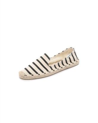 Soludos Womens Classic Smoking Slipper In Black/stripe