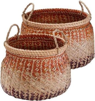 Tag Ombre Harvest Basket Set of 2 Decorative Fall Baskets in Orange at Nordstrom