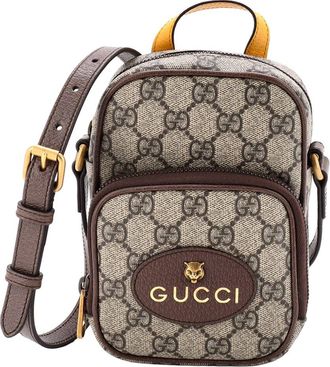 Gucci Brown Gg Coated Canvas Neo Vintage Top Handle Crossbody Mini (Authentic Pre-Loved)