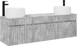 vidaXL Juego De Muebles De Ba&ntilde;o 3 Uds. Gris Hormig&oacute;n 49 X 44,5 X 66 Cm Vidaxl