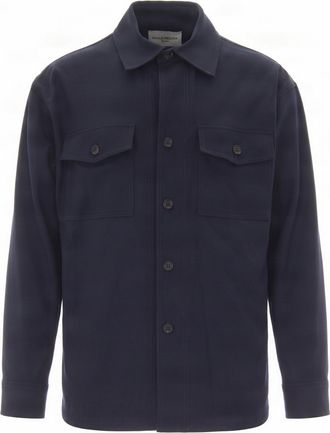 Paolo Pecora Button-Down Casual Jacket With Classic Shirt Collar