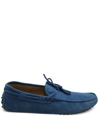 Tod's Gommino pebble-sole driving shoes - men - Calf Suede/Rubber/Calf Leather - 7.5 - Blue