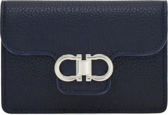 Ferragamo Gancini calfskin compact wallet - women - CALFSKIN - One Size - Blue
