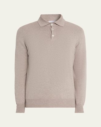 Brunello Cucinelli Mens Premium Cashmere Polo Sweater