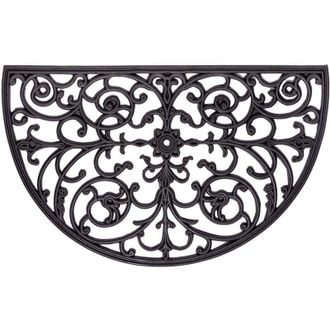 None Hanse Home Zerbino Semicircolare in Gomma per Interni ed Esterni, 45 x 75 cm, Effetto Ghisa, Resistente alle Intemperie, Antiscivolo, per Ingresso