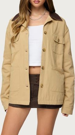 Edikted Harper Barn Coat in Camel at Nordstrom, Size X-Small