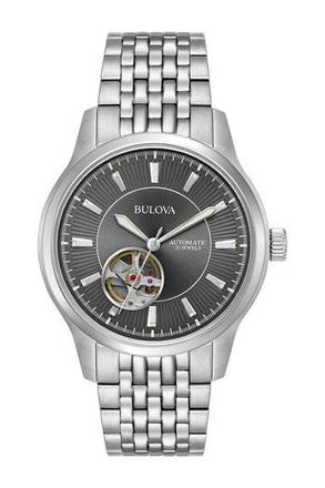 Bulova Mens Automatic Bracelet Watch, 40mm in Silver at Nordstrom Rack