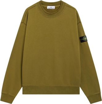 Stone Island Crewneck Sweatshirt - Heren - Sweatshirts - Groen - L - Katoen - Hoodies & sweatvesten