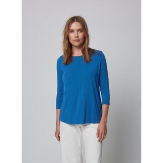 Majestic Filatures Soft Touch 3/4 Sleeve Crewneck in Milk at Nordstrom, Size 1