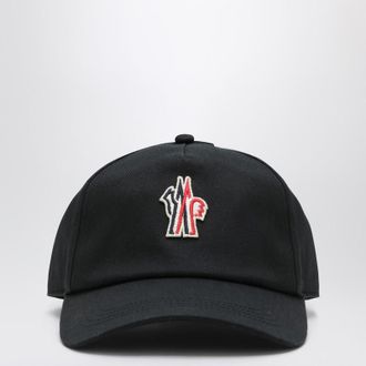 Moncler Black baseball cap with logo patch