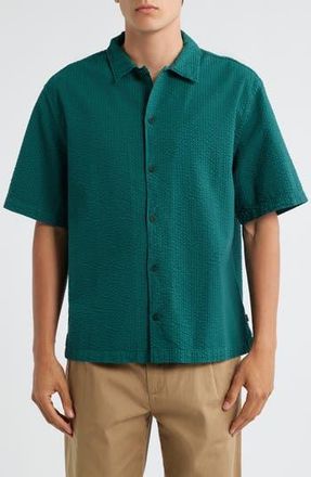 Wax London Keats Short Sleeve Button-Up Shirt in Forest Green at Nordstrom Rack, Size X-Large