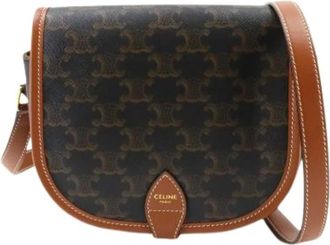 Celine Pre-owned Vintage Plastic Crossbody Bag - Dames - Pre-owned - Bruin - Maat: ONE Size Leer